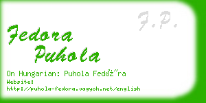 fedora puhola business card